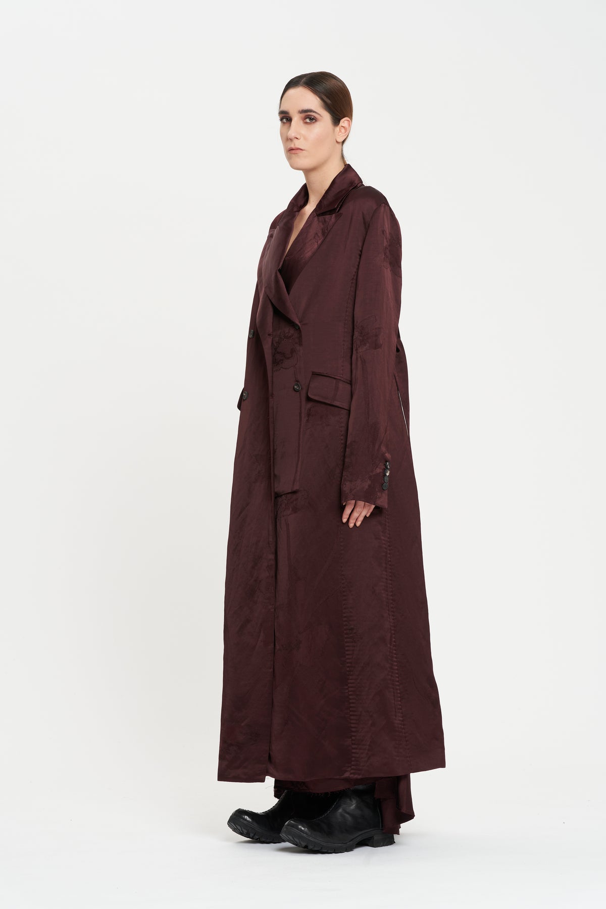 Masnada Satin Belted Coat