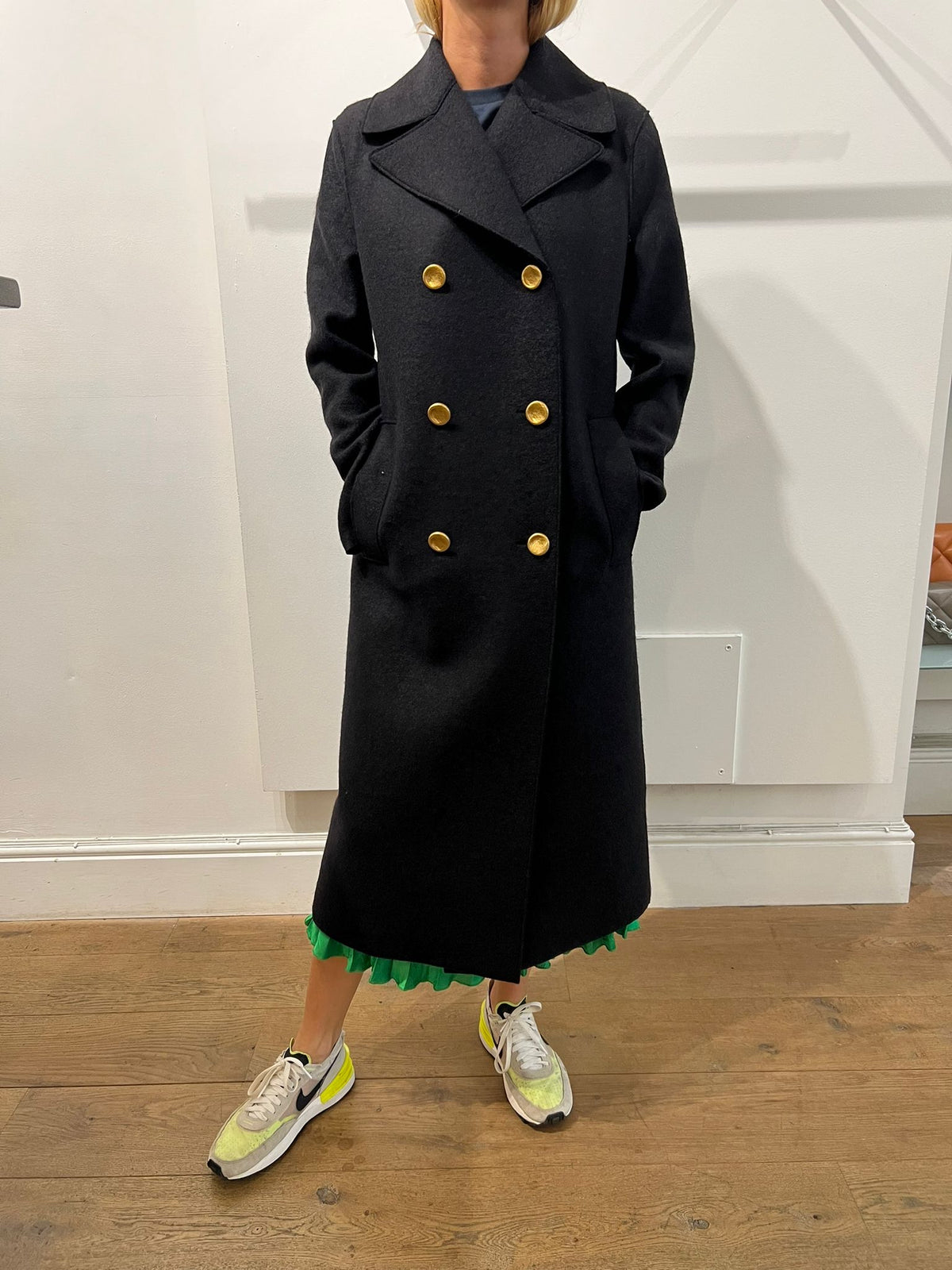 Harris Wharf London Pressed Wool Military Coat