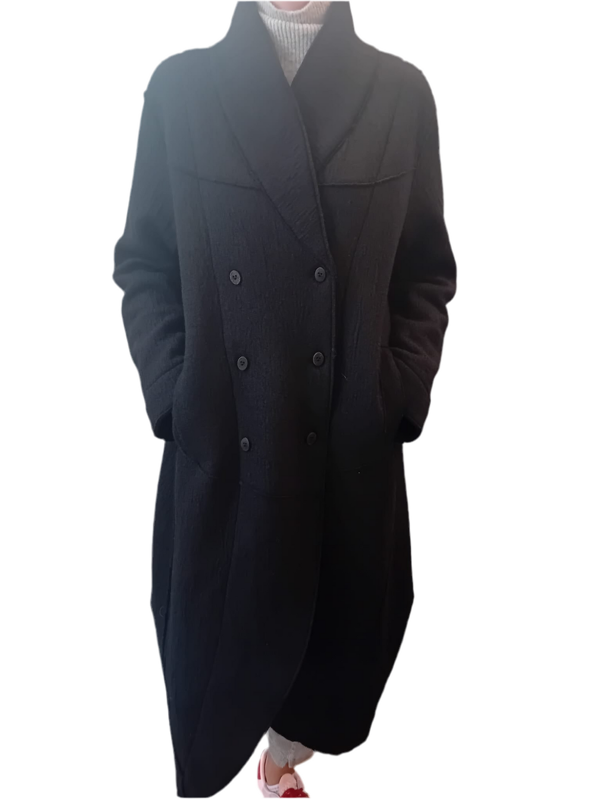 Transit Double-Breasted Long Wool Coat
