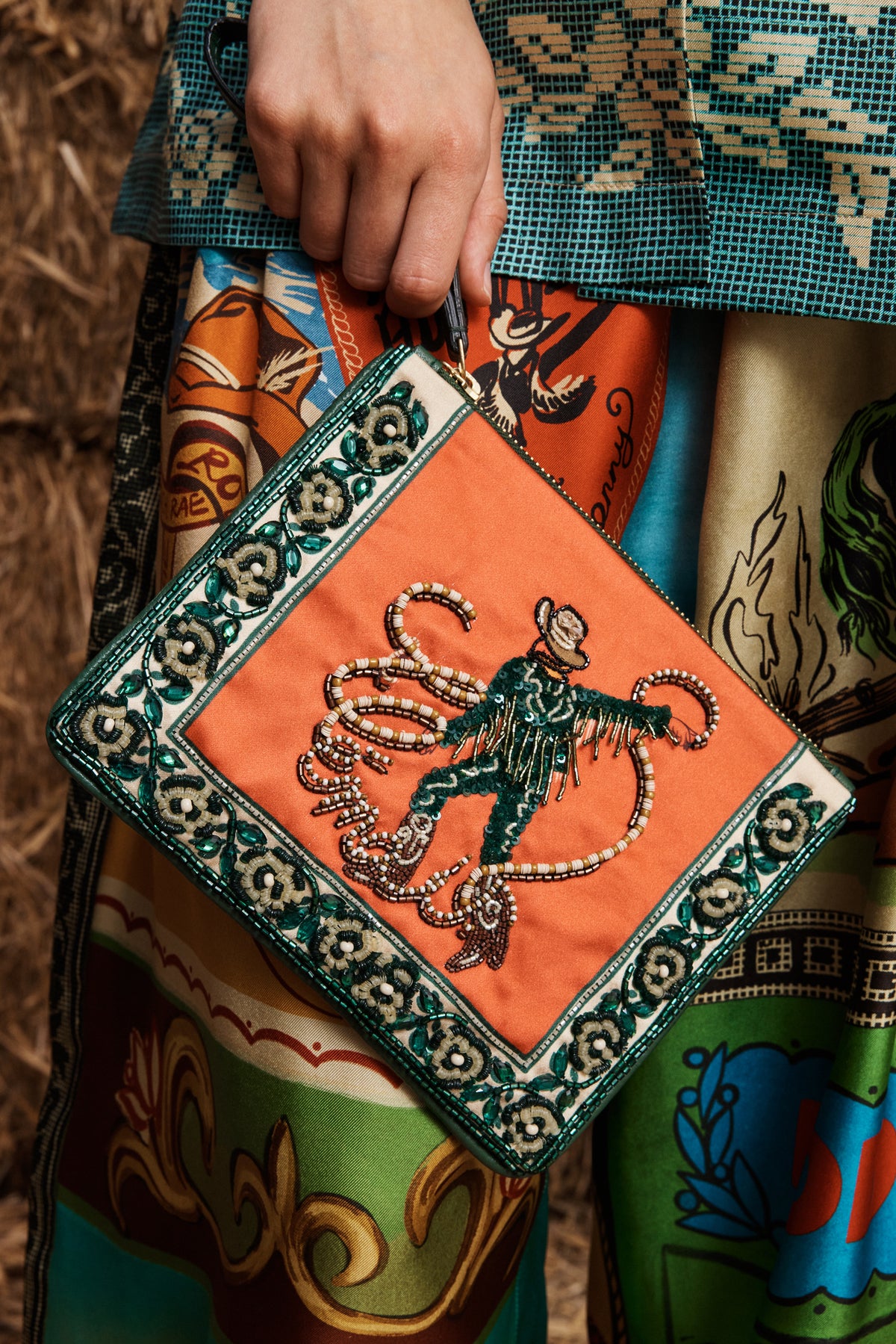 ACE COWBOY EMBELLISHED CLUTCH