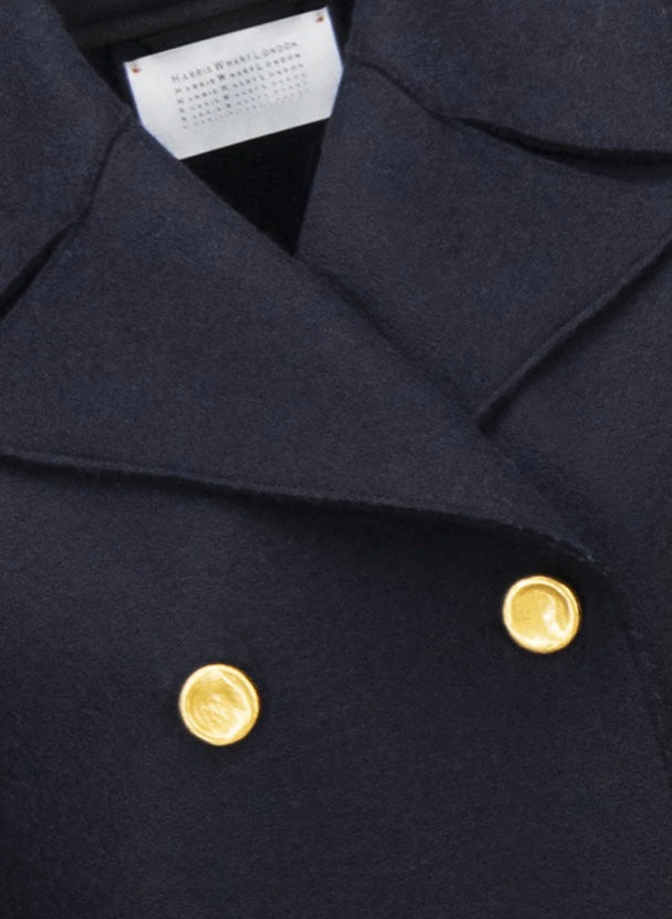 Harris Wharf military coat with golden buttons pressed wool
