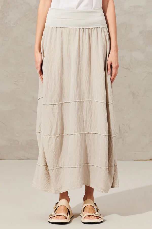 Transit Long Skirt in Silk and Nylon