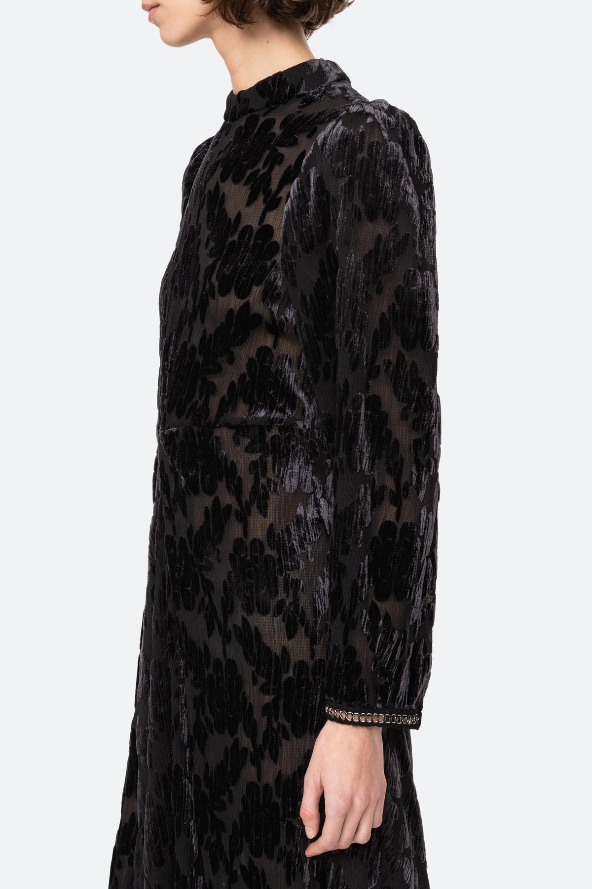 REGINE BURNOUT L/SLV MIDI DRESS (D2)