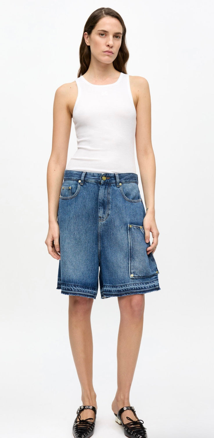 Ganni Light Denim Shorts