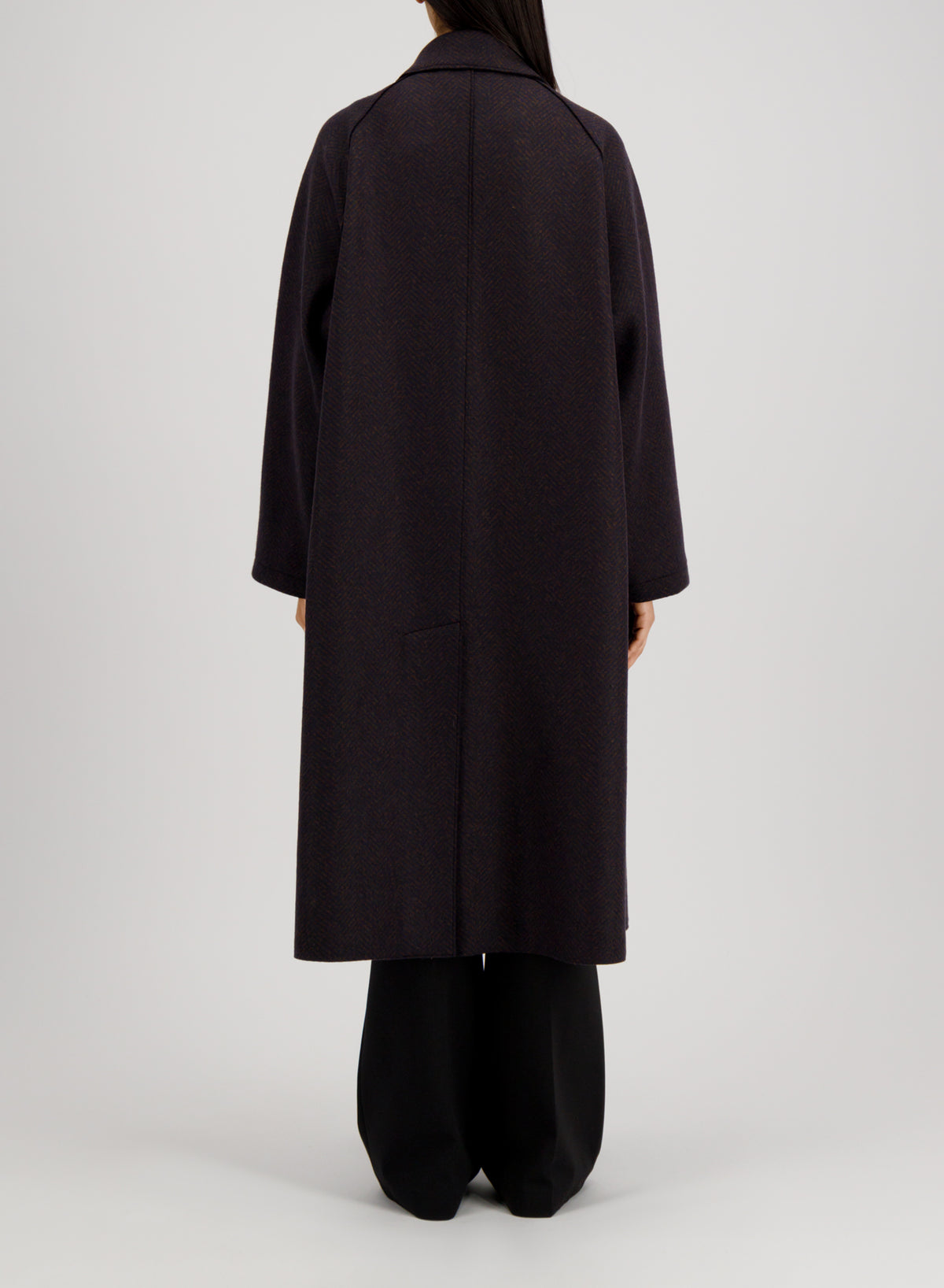 Women balmacaan patterned cashmere blend