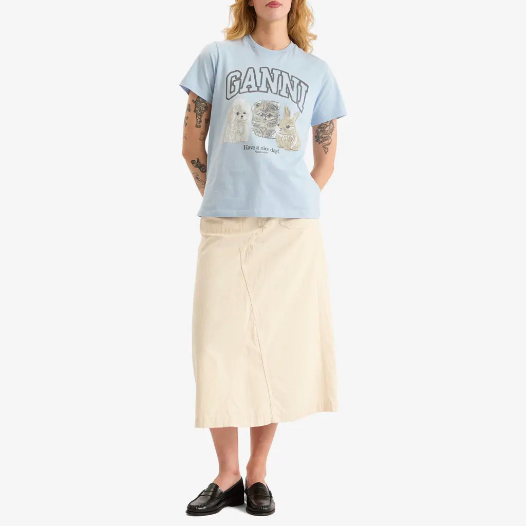 Ganni Animal Print Graphic T-Shirt
