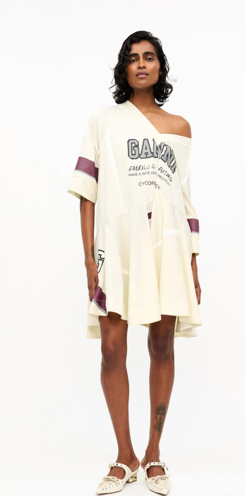 Ganni Future Mesh Oversized Minidress