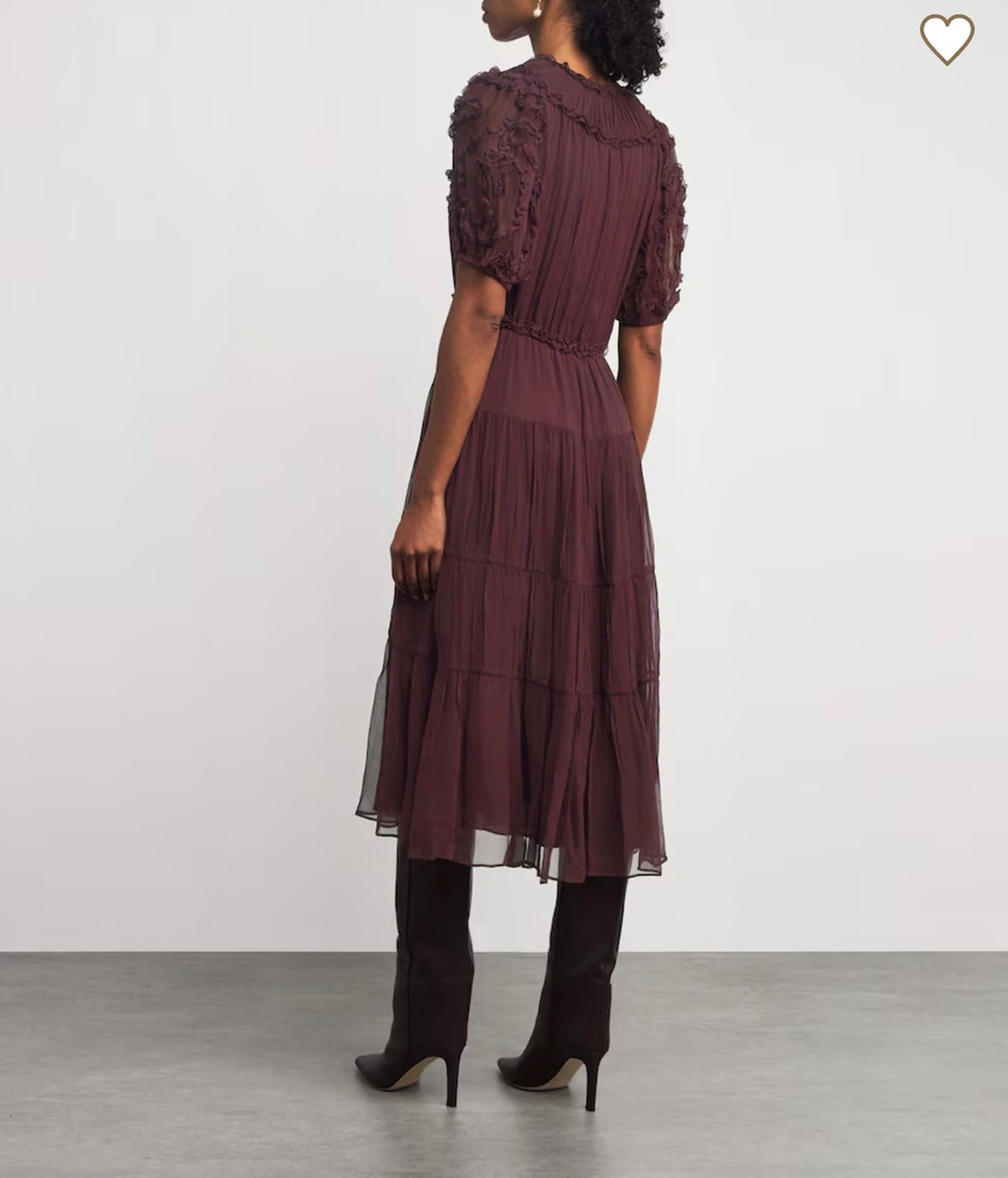 Nan Silk Short Sleeve Midi Dress