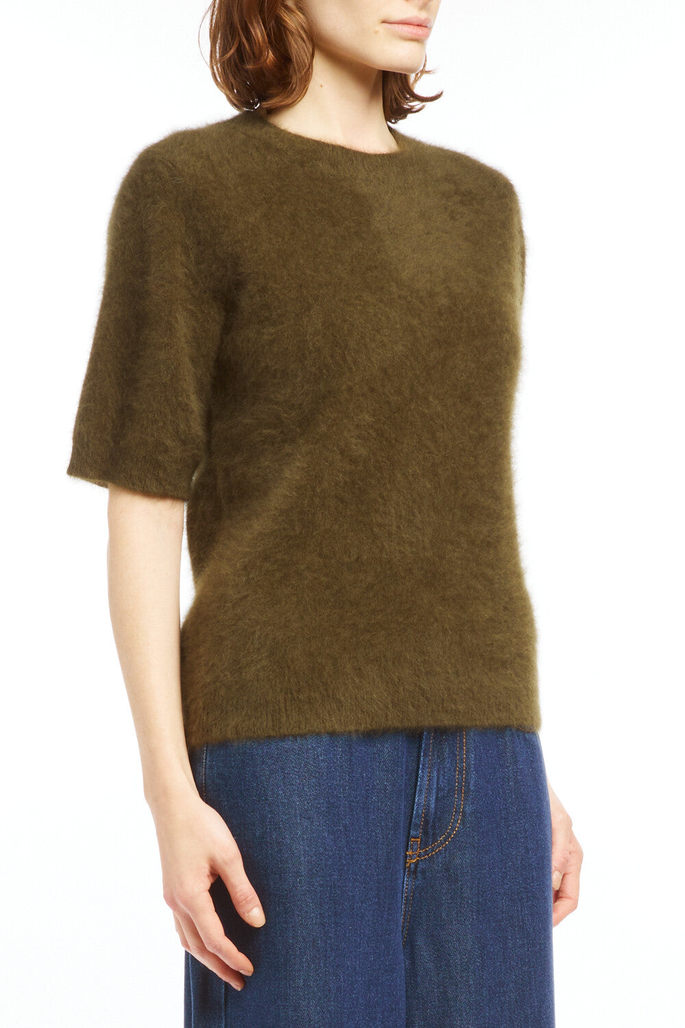 Parosh Raccoon Wool Sweater Olive