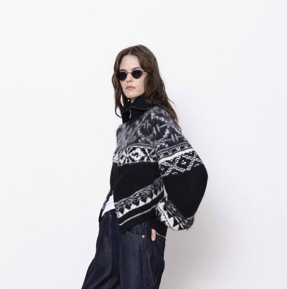 Nude Nordic Cardigan With Zip