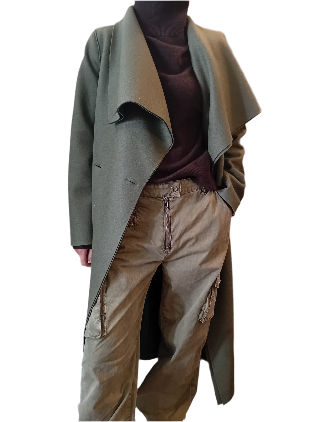 Harris Wharf long volcano coat pressed wool