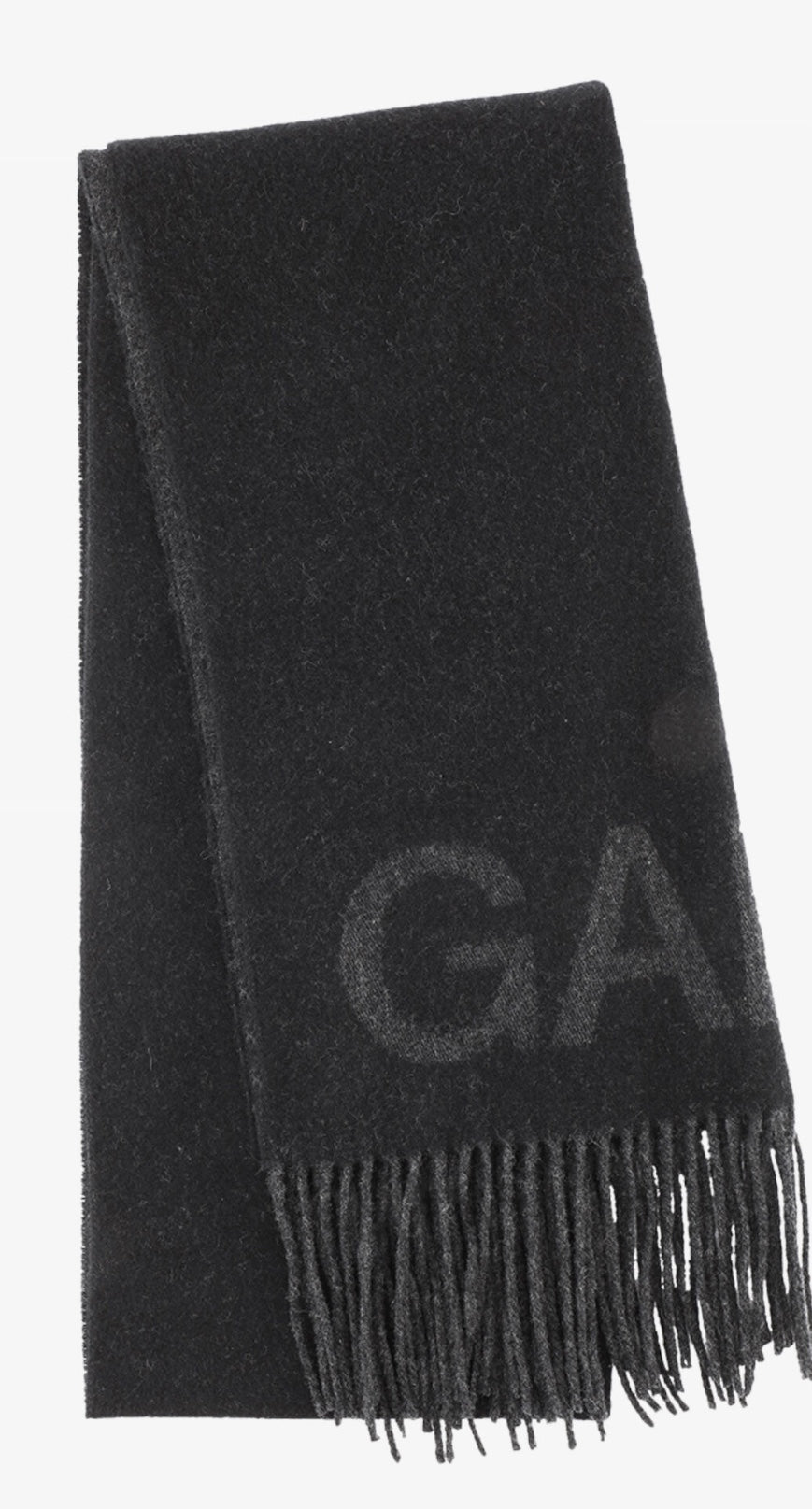 Ganni Fringed Wool Scarf