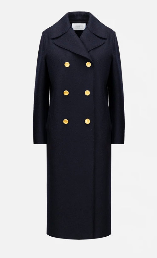 Harris Wharf military coat with golden buttons pressed wool