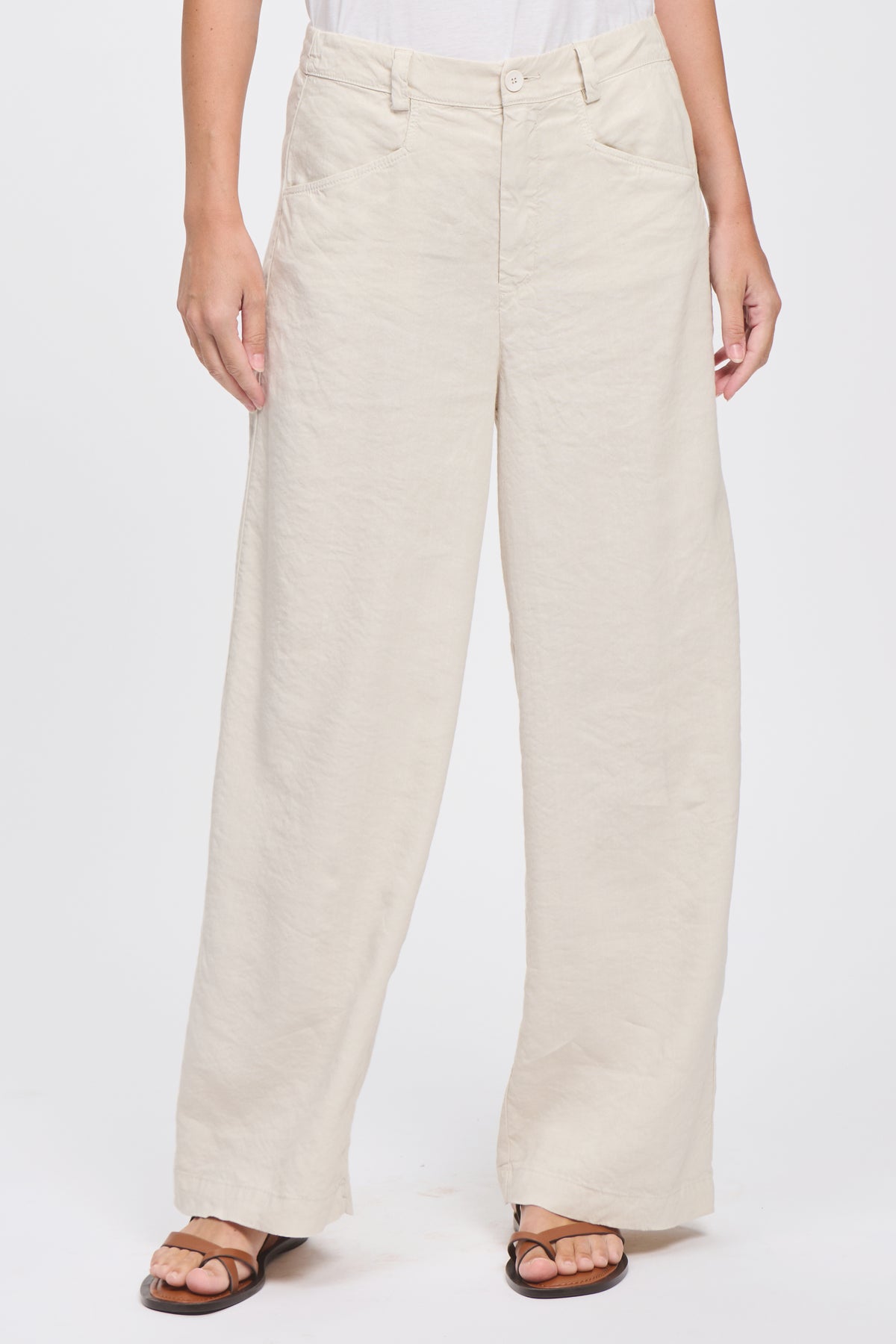 Transit Cream Wide Leg Trousers