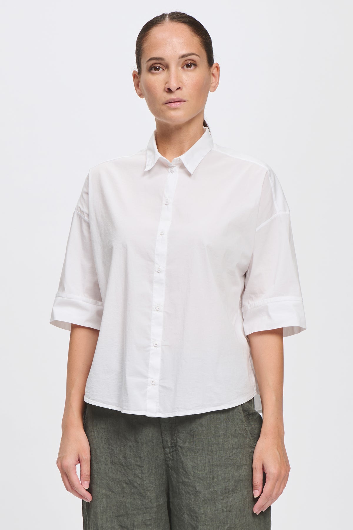 Transit Short-Sleeve White Shirt