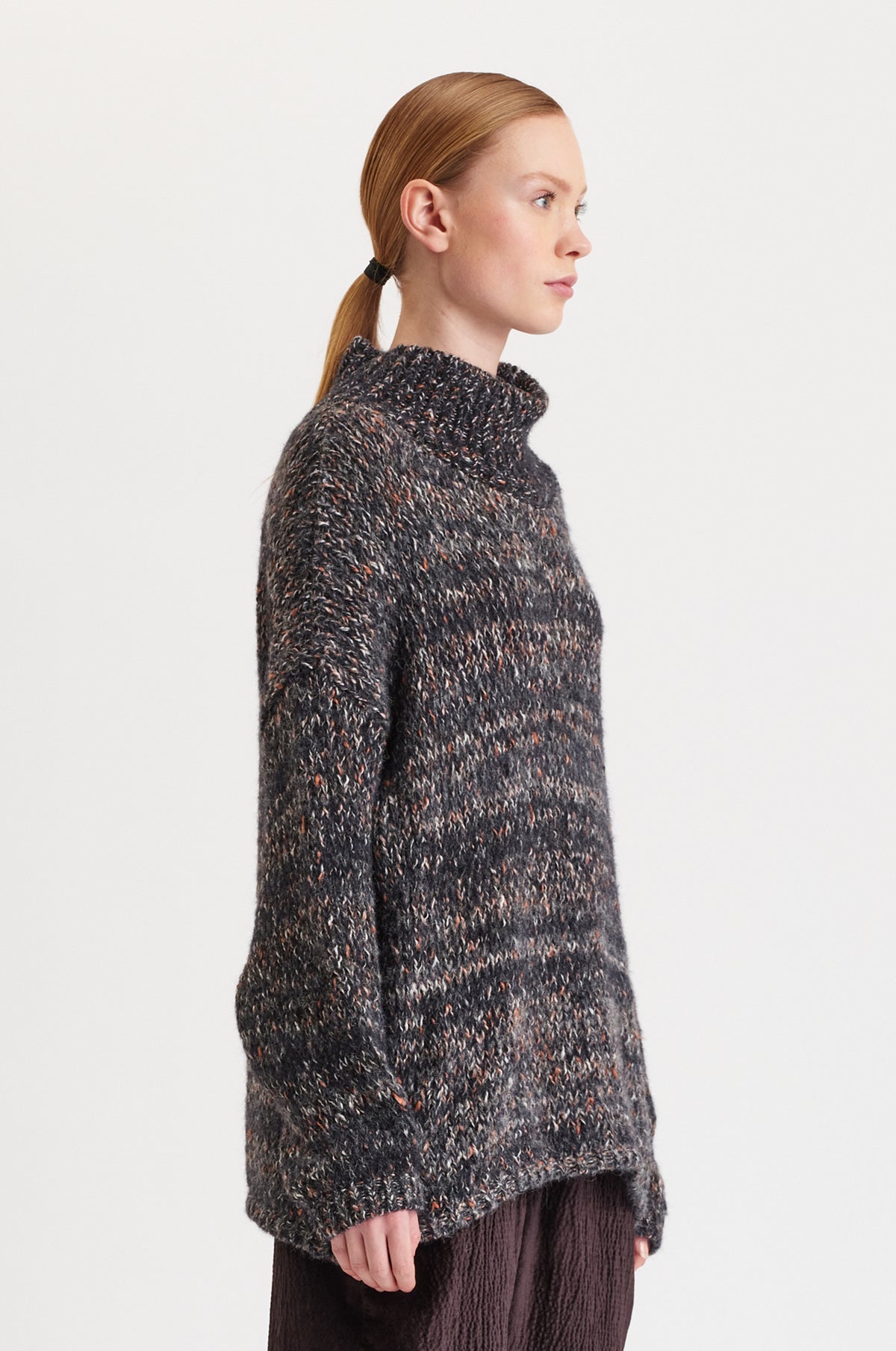 TRANSIT HIGH NECK OVERSIZED KNIT WITH DROPPED SHOULDERS