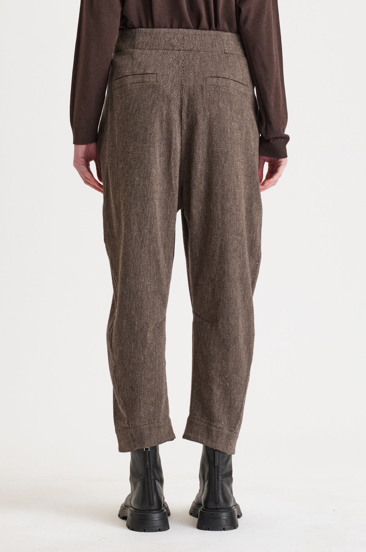 TRANSIT ERGONOMIC CUT TROUSERS IN COTTON, LINEN AND WOOL BLEND