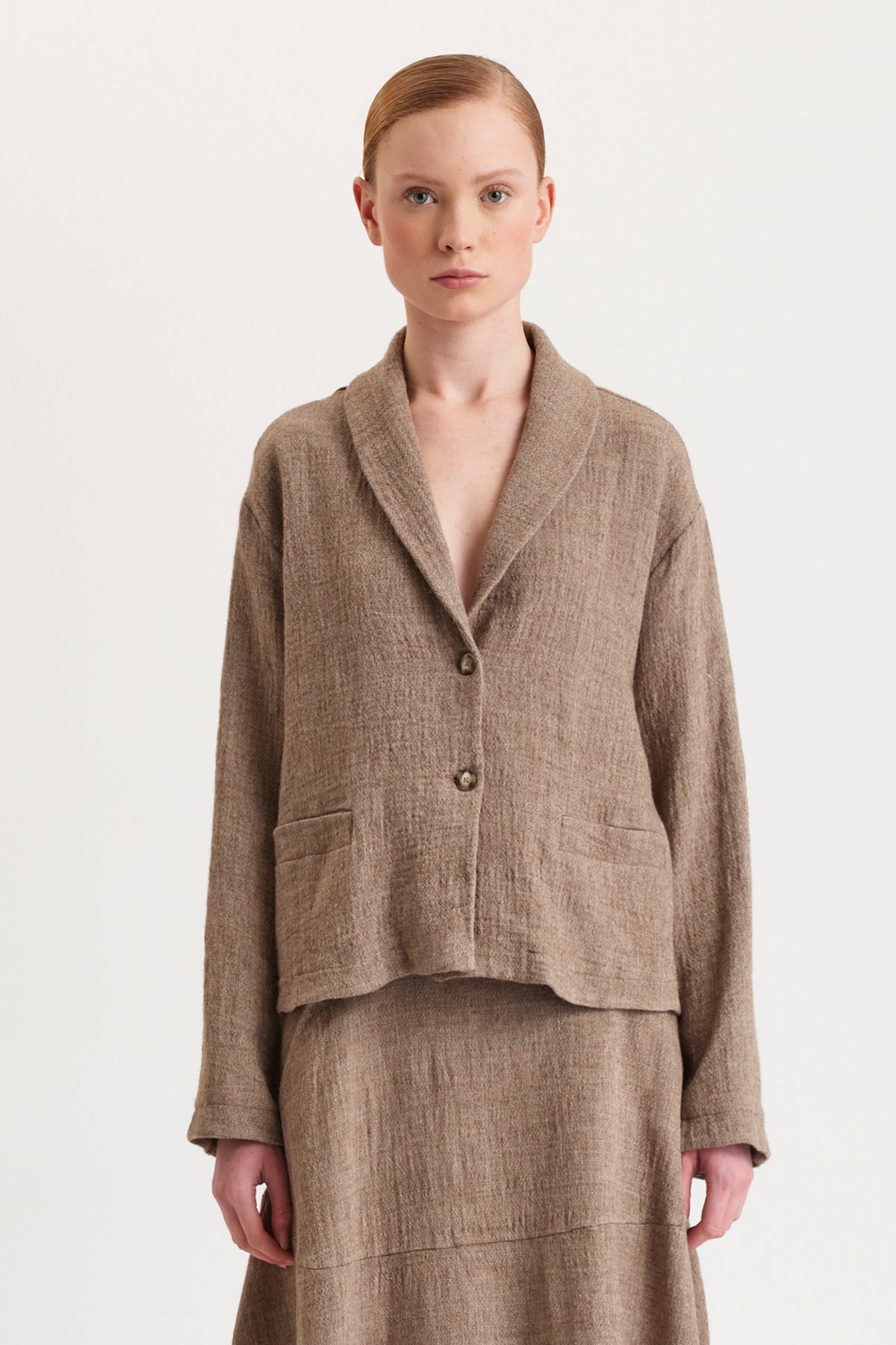 TRANSIT LINED JACKET BOXED SHAPE AND DROPPED SHOULDERS