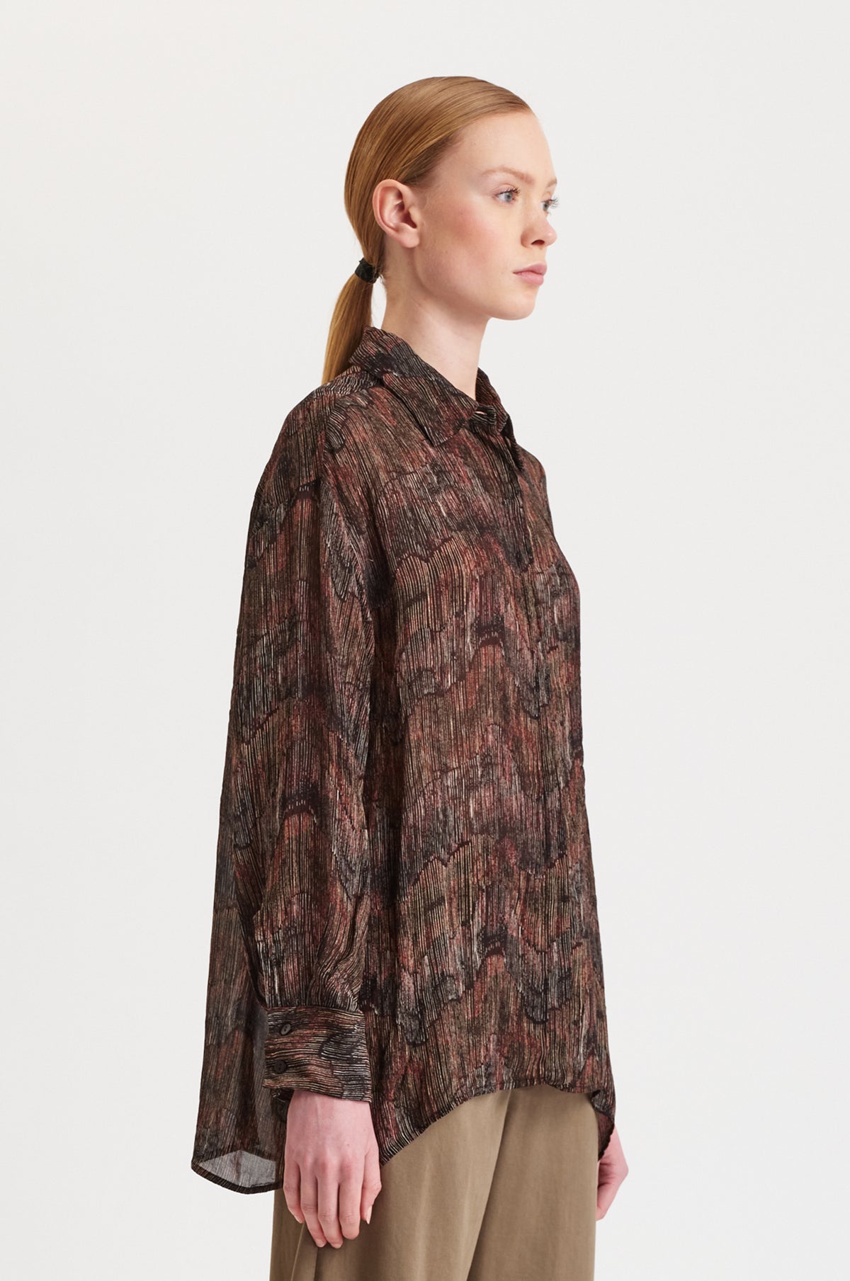 TRANSIT WIDE-BOTTOM SHIRT IN PRINTED VISCOSE GEORGETTE