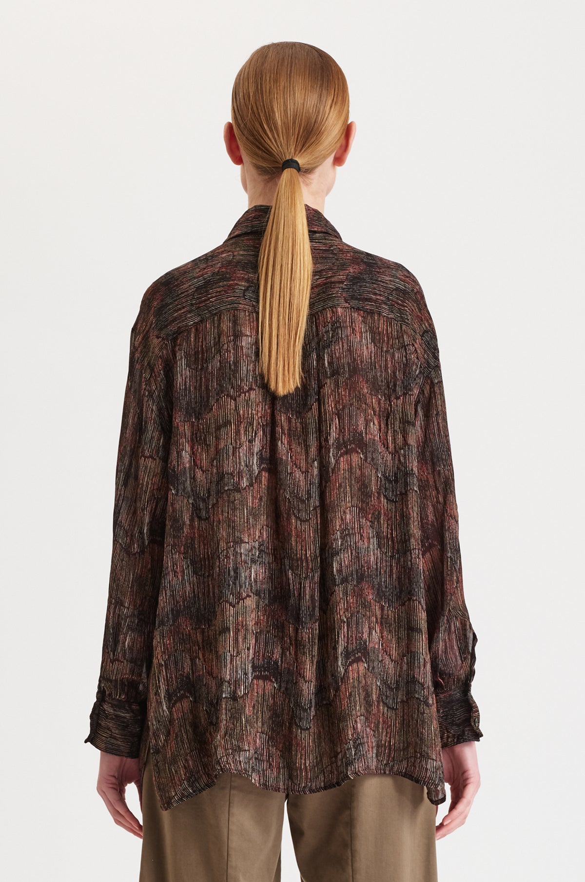 TRANSIT WIDE-BOTTOM SHIRT IN PRINTED VISCOSE GEORGETTE