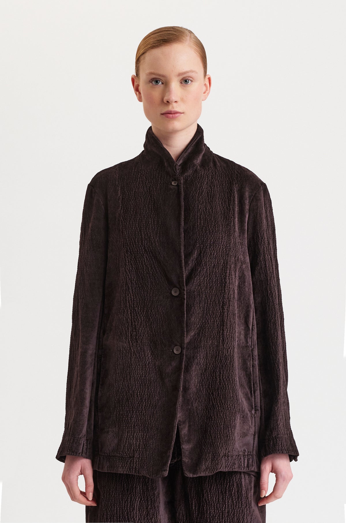 TRANSIT SHAPED JACKET IN EMBOSSED VELOUR