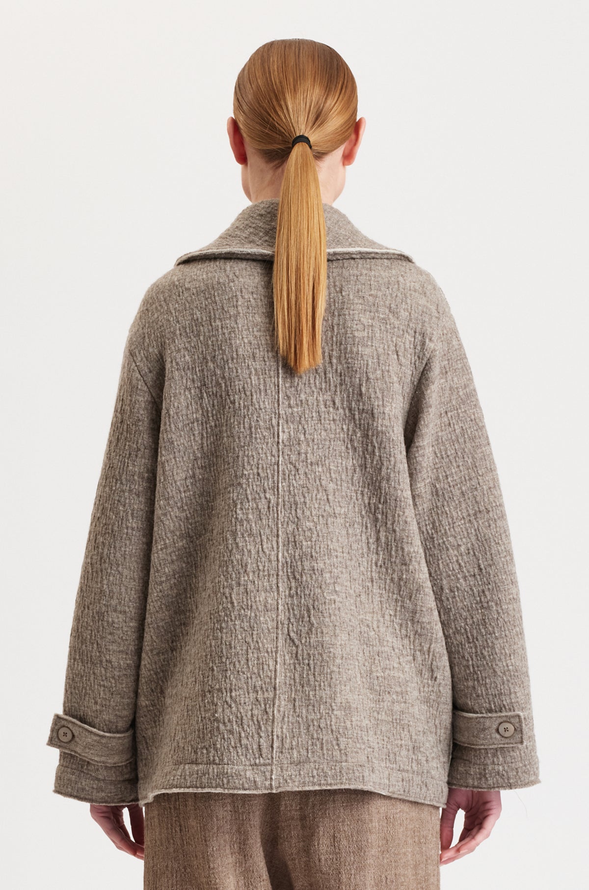TRANSIT WIDE-CUT CABAN IN DOUBLE BOILED WOOL CLOTH COAT