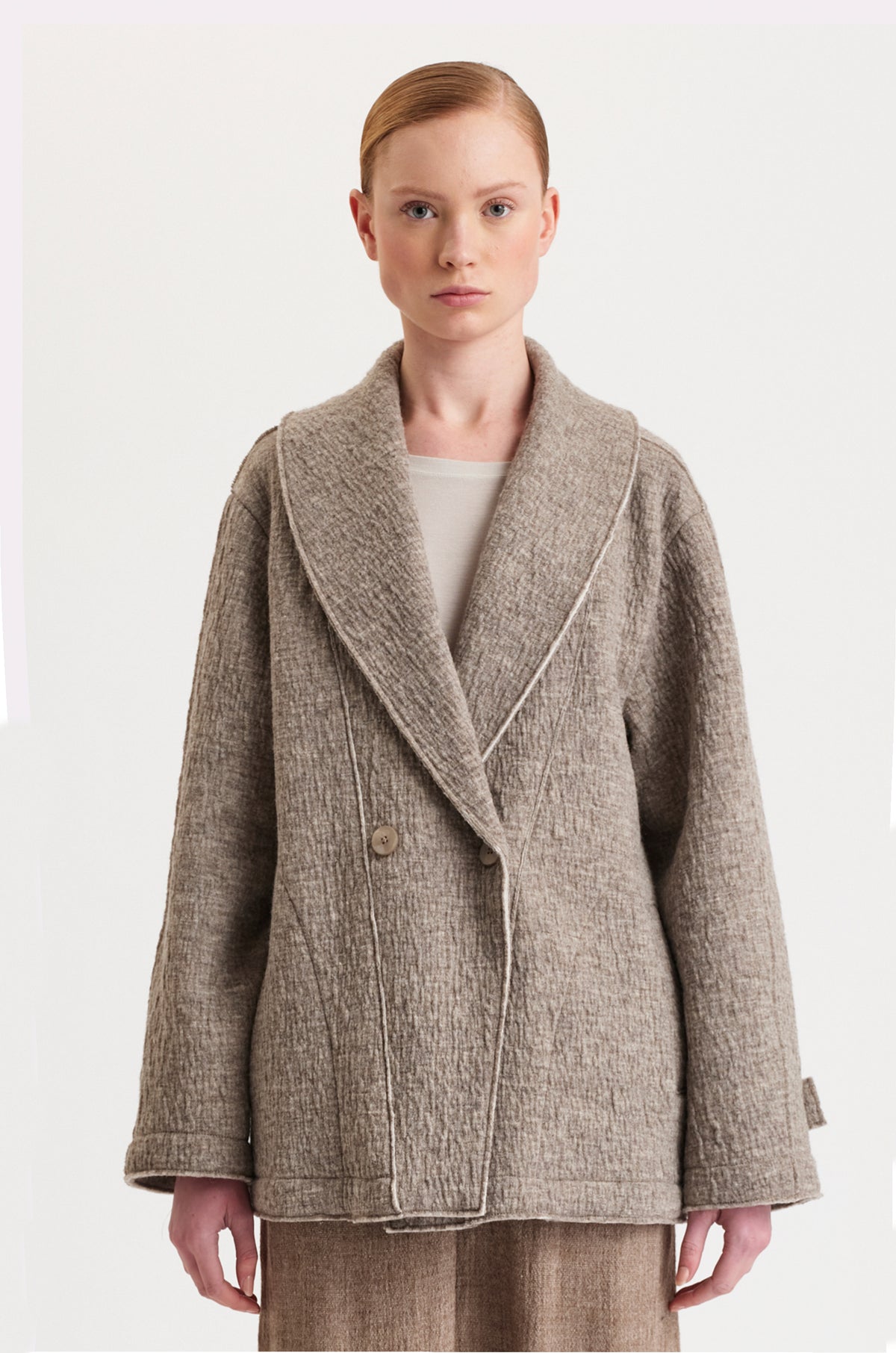 TRANSIT WIDE-CUT CABAN IN DOUBLE BOILED WOOL CLOTH COAT