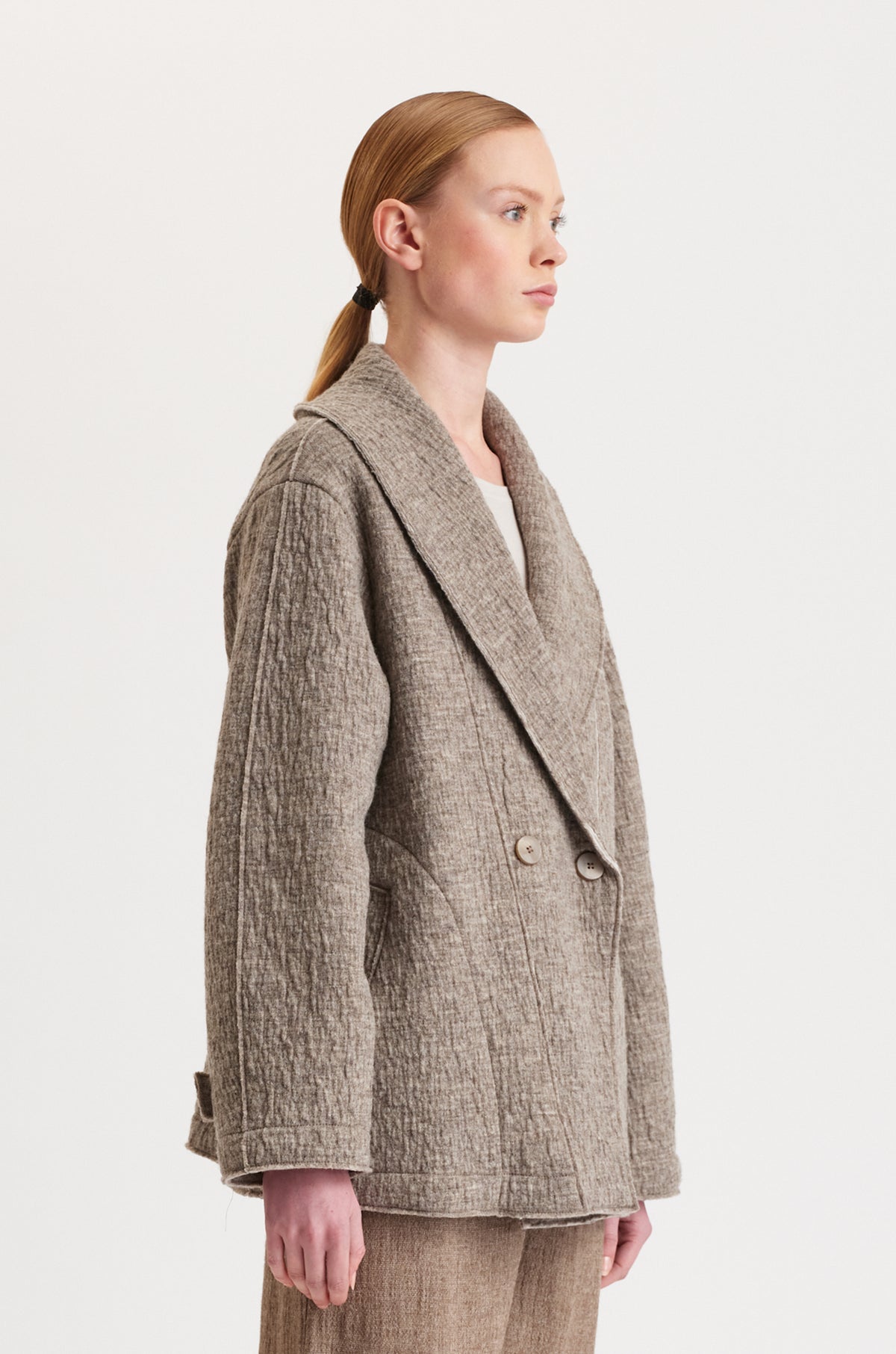 TRANSIT WIDE-CUT CABAN IN DOUBLE BOILED WOOL CLOTH COAT