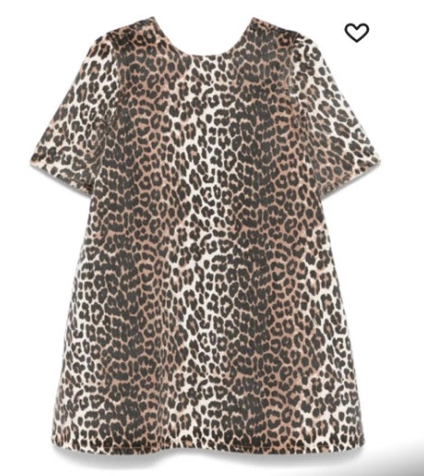 Ganni Leopard Open-back Mini Dress