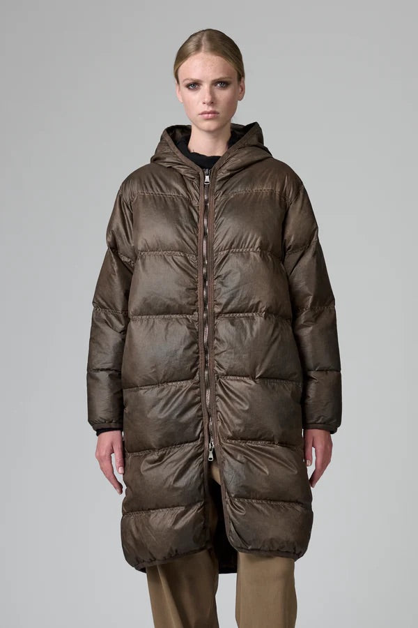 Transit Nylon Quilted Down Coat with Hood