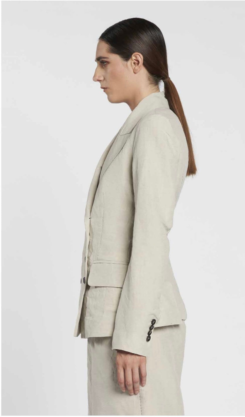 Masnada fitted 8 button jacket