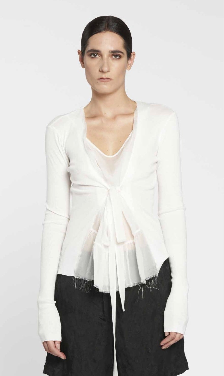 Masnada Chiffon Insert long Sleeve T-Shirt