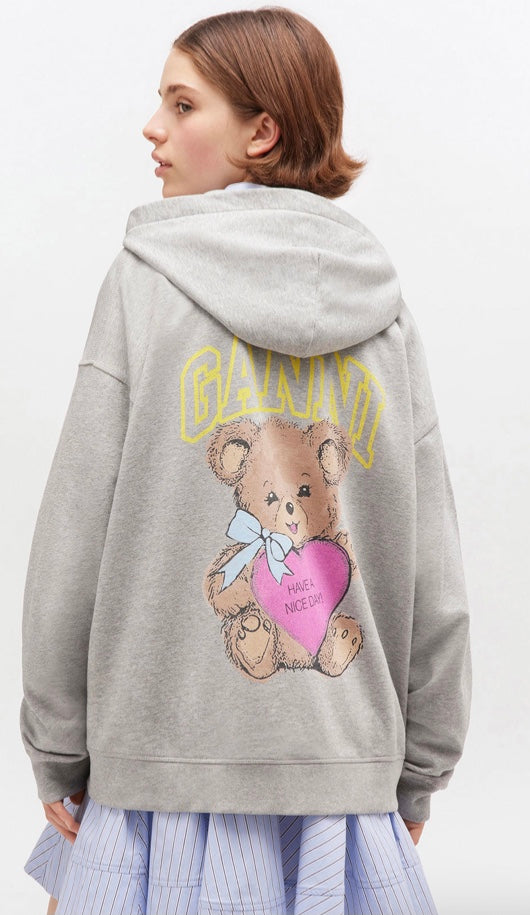 Ganni Teddy Oversized Zip Hoodie