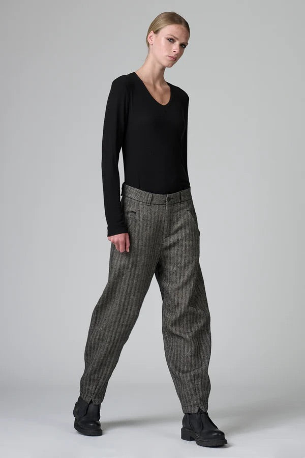 Transit Trousers in Herringbone Stretch Wool Blend