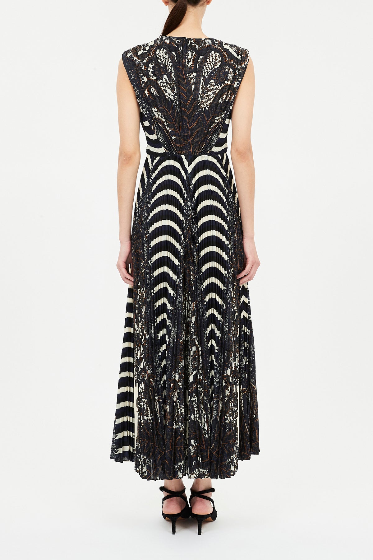 Violeta Pleated Sleeveless Midi Dress