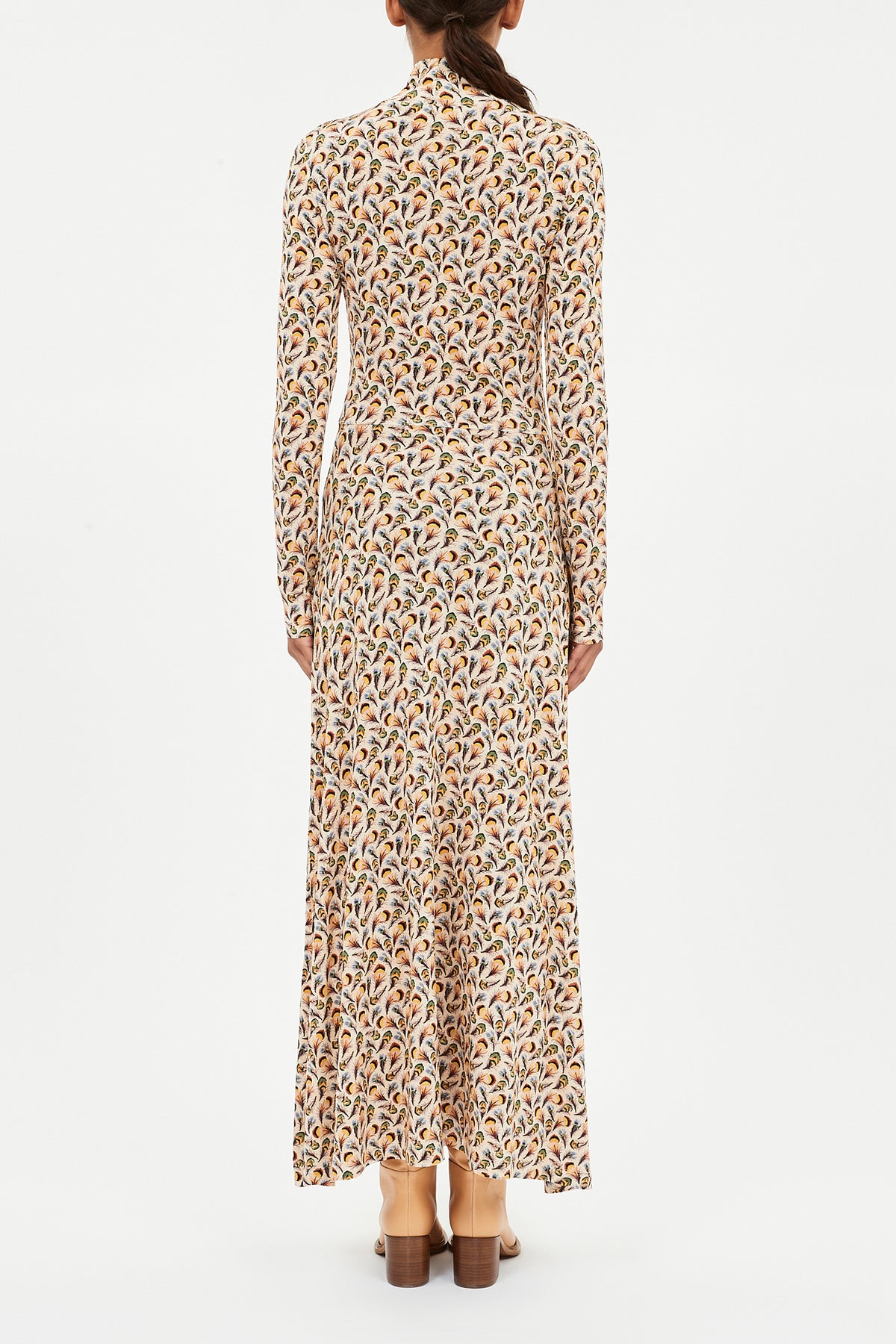 Koa Jersey Ruched Front Turtleneck Dress