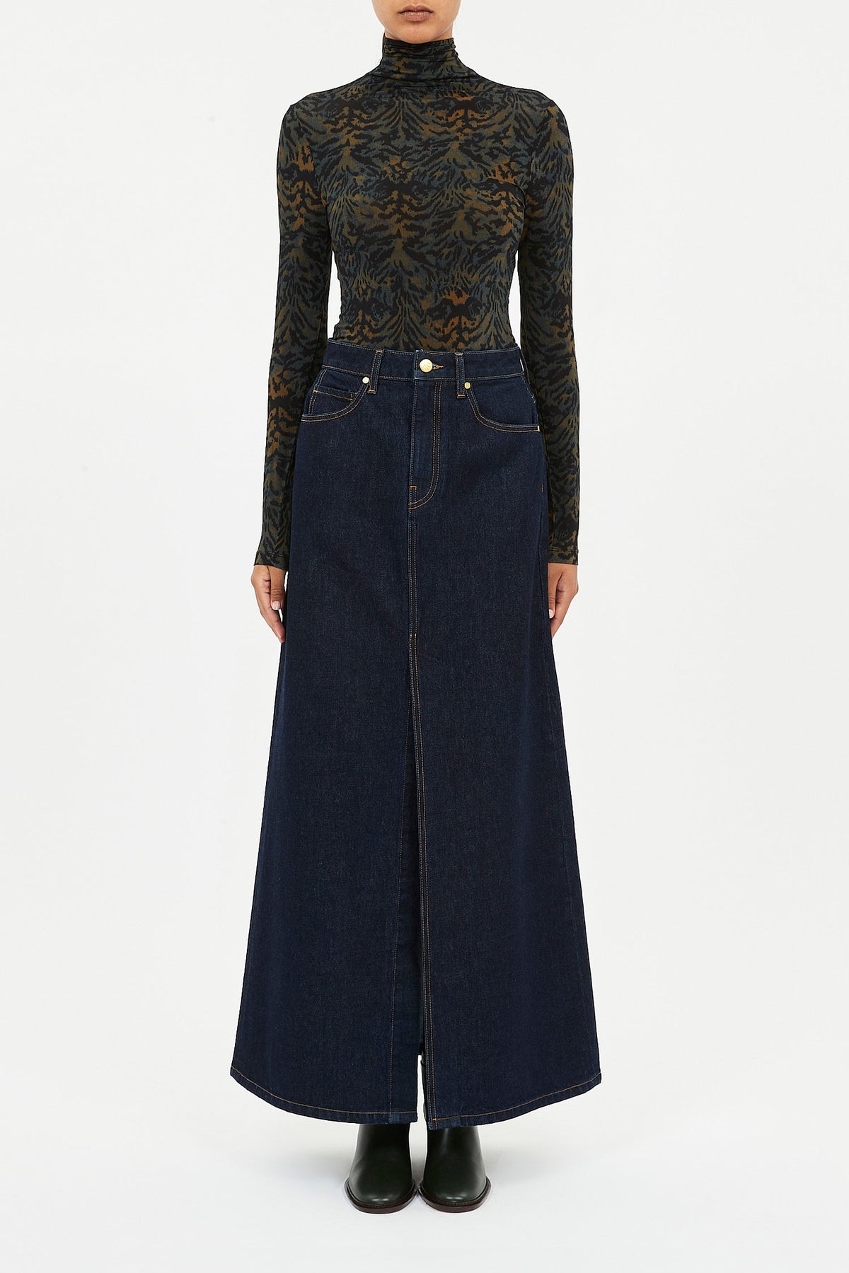 Aurelia Jersey Long Sleeve Turtleneck Top