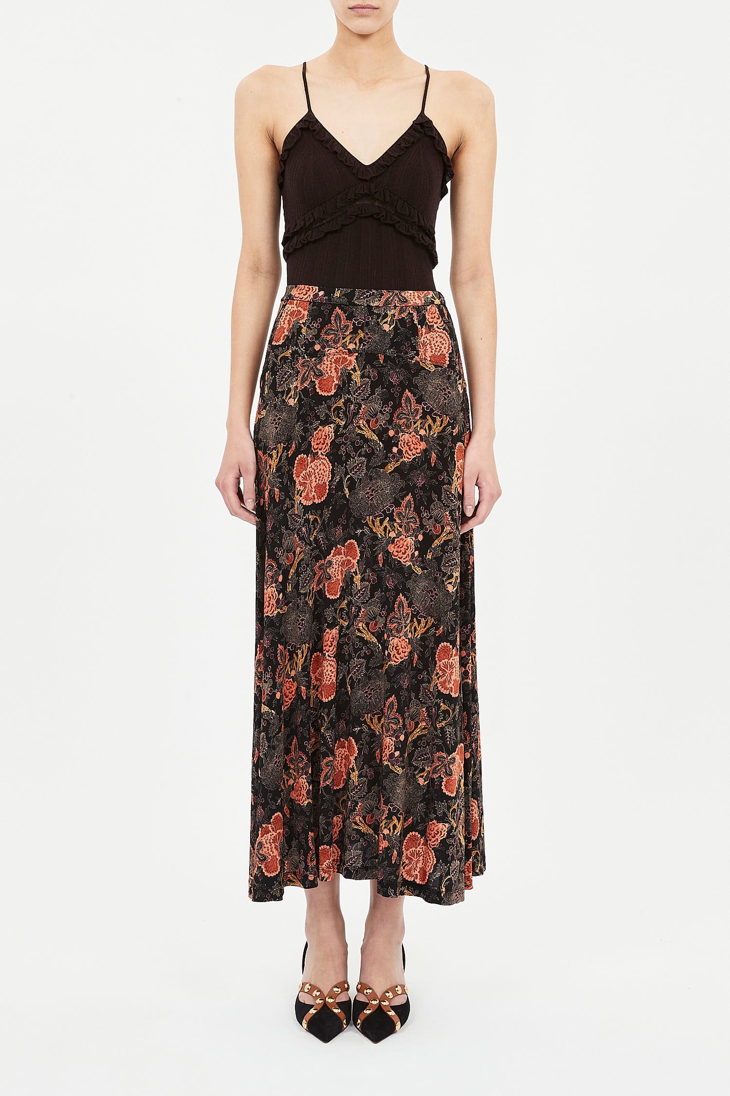 Paola Jersey High Waist Midi Skirt