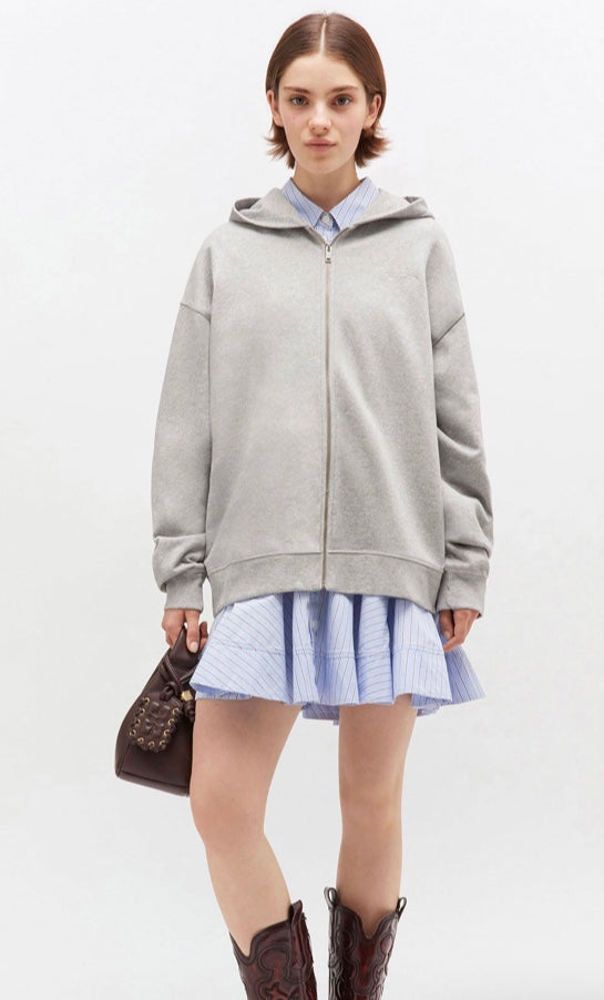 Ganni Teddy Oversized Zip Hoodie
