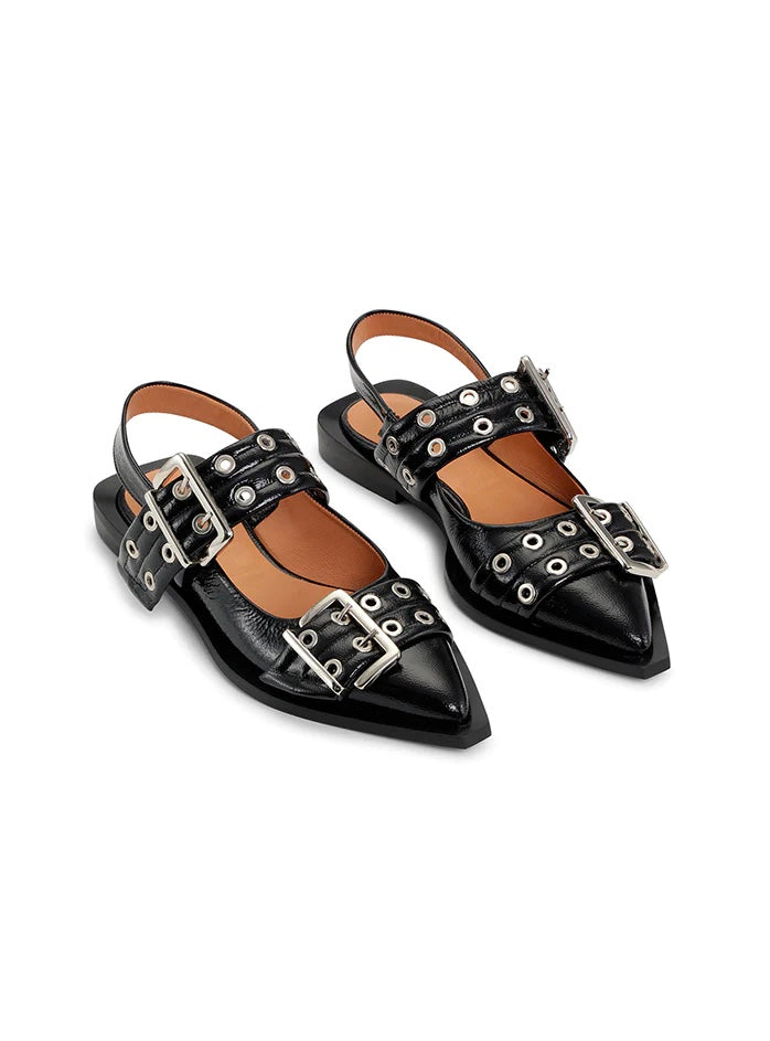 GANNI Chunky Buckle Ballerina