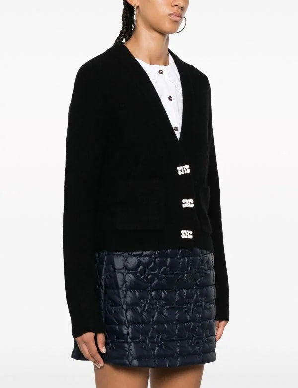 Ganni Soft Wool Cardigan Solid