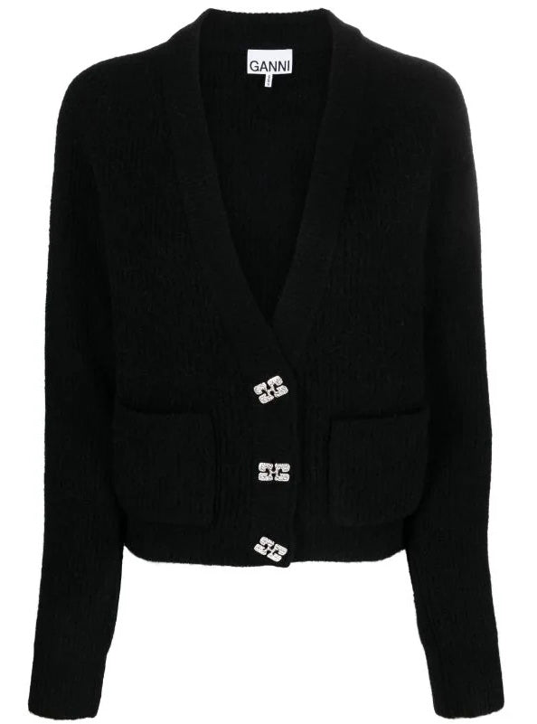 Ganni Soft Wool Cardigan Solid