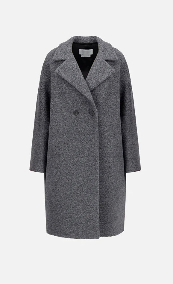 Harris Wharf dropped shoulder d.b. coat bouclé