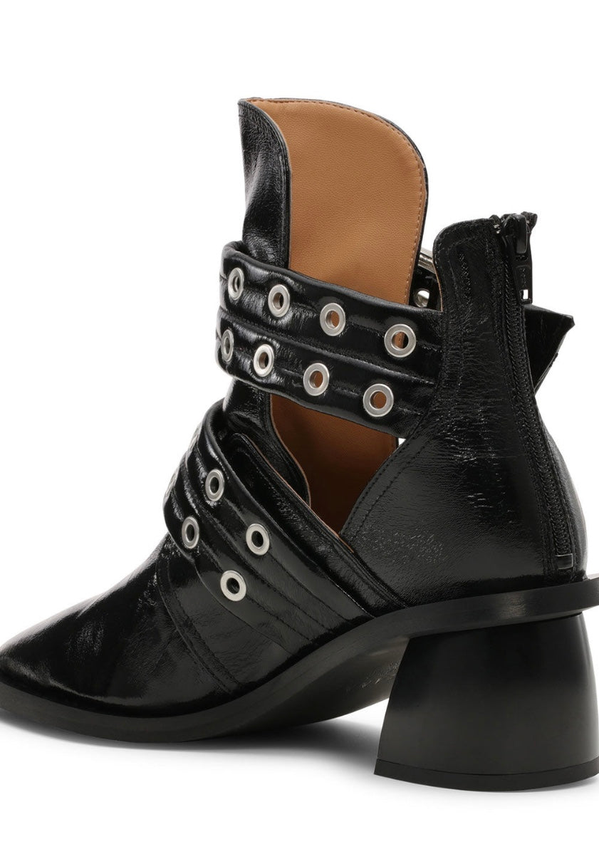 Ganni Chunky Buckle Open Cut Boots