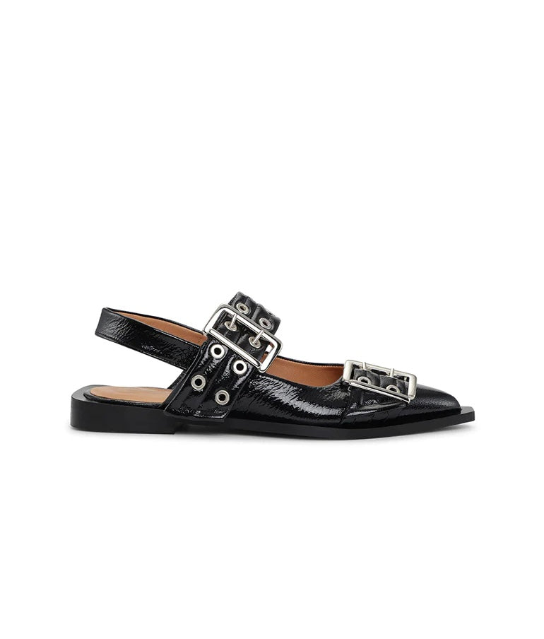 GANNI Chunky Buckle Ballerina