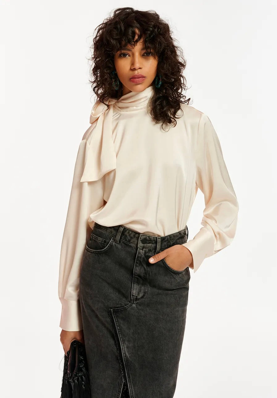 Essentiel Antwerp Esatin Pussy-Bow Top