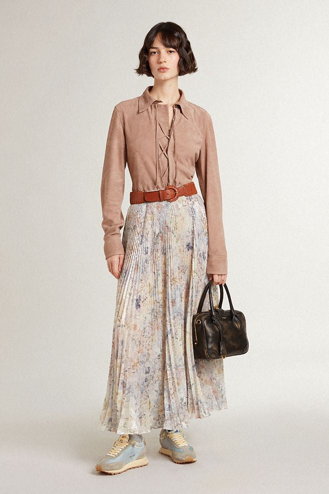 VITA BAG TREATED LEATHER BODY GOLD METAL DETAILS