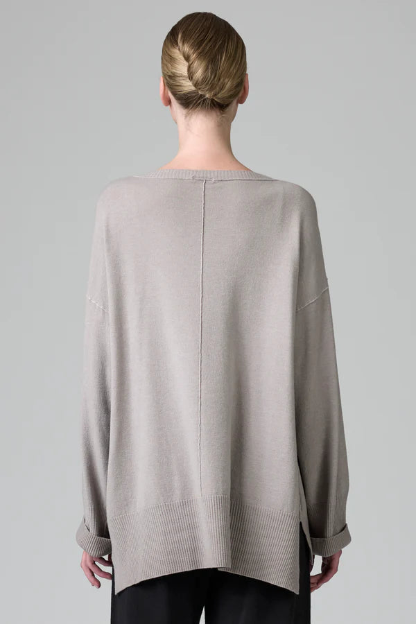 Transit Stretch Oversize Knit with Boat Neckline