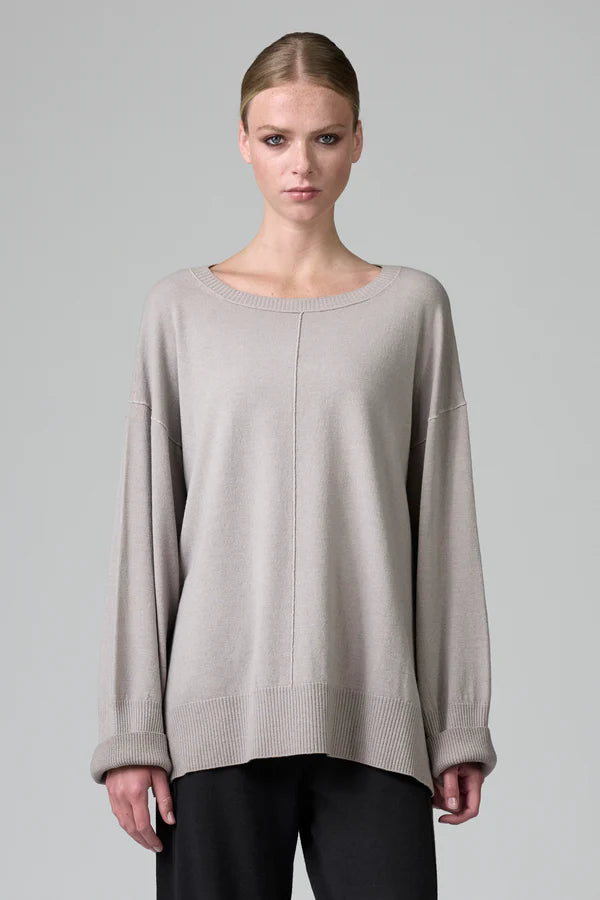 Transit Stretch Oversize Knit with Boat Neckline