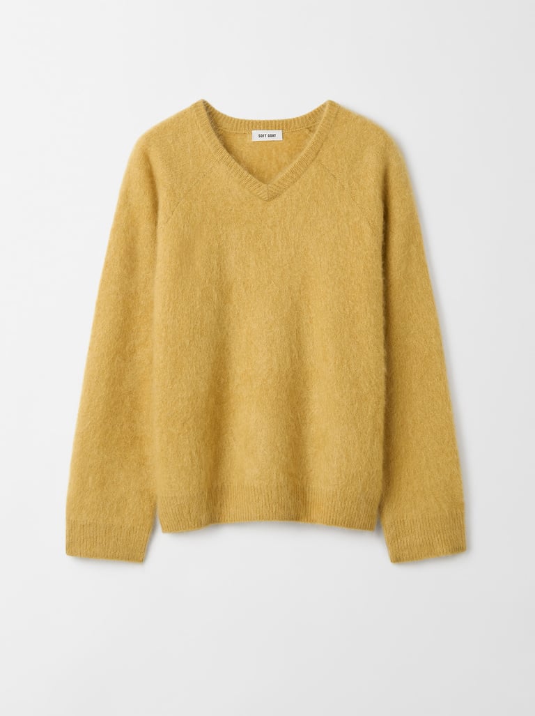Soft Goat Brushed V Neck